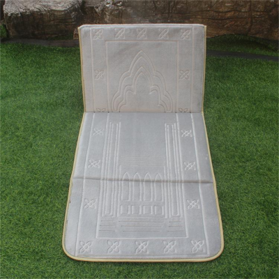 Comfortable Thick Flannel Praying Rug Foldable Travel Muslim Prayer Mat With Backrest photo-5