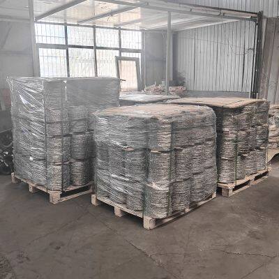 Razor Wire Fence Stretch Ribbon Barbed Wire Coil Double Twisted Barbed Wire photo-5