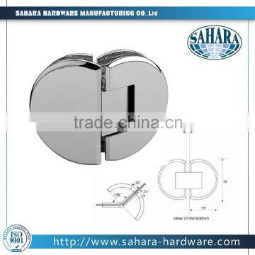 brass shower hinge 135 degree glass to glass door hinge