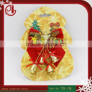 High Quality Bow Tie With Small Gold Bell Christmas Decoration