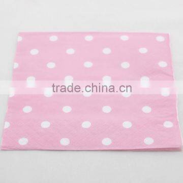 Wedding Supplies 33*33CM Baby Pink Dotted Napkins Paper Dinner Napkins