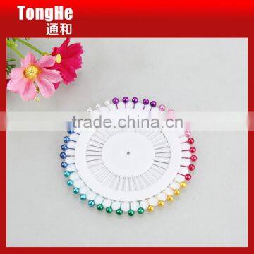 38mm length colorful pearl head straight pins