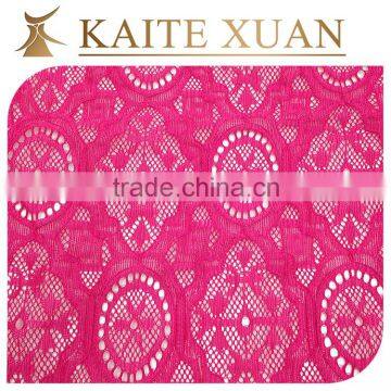 Orange embroidery lace fabric with holes curtain fabric
