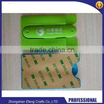 High quality 3M adhensive custom made logo mobile phone stand,soft silicone mobile phone stand with card holder