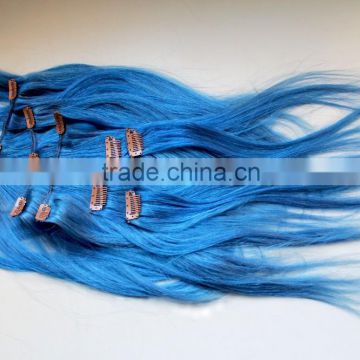 cheap price colored full head Clip on human hair extension in fashin colors                        
                                                Quality Choice