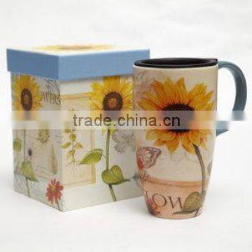 Sunflower Design Ceramic cup