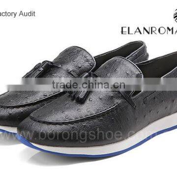 Ostrich Grain British Vintage Style Men Tassel Shoes Loafer Quality Choice photo-6