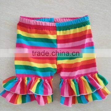 lovely children short pant whoesale rainbow ruffle short toddler ruffle shorts