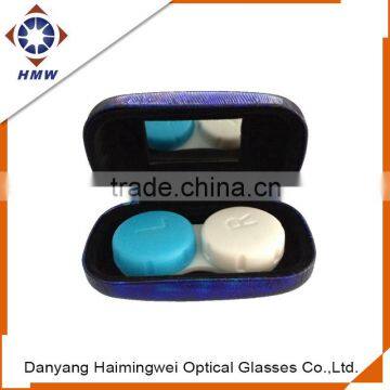 blue leather contact lens case