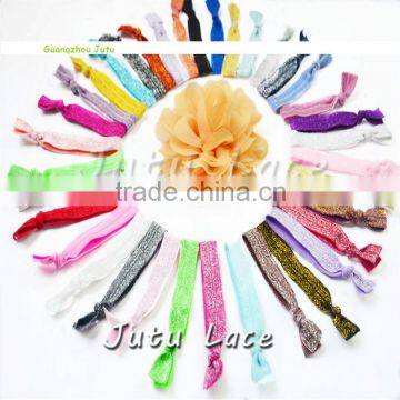 Shiny Custom Printed Frosted Elastic Hair Tie 5/8''Fold Over Elastic Cheap Wide Headbands photo-6