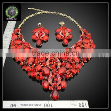 African Jewelry Sets Factory Wholesale 2016 New Design Gold Plated Necklace Big Set KHK726 photo-2