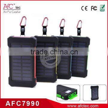 2015 new products high capacity waterproof 8000mAh wholesale solar cellphone charger