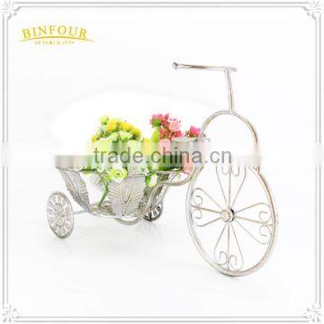 Round Planter for Home Used White Metal Flower Pots photo-2