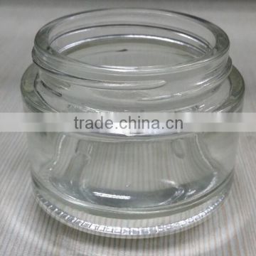 50ml clear round bottom cosmetic packaging glass cream jars