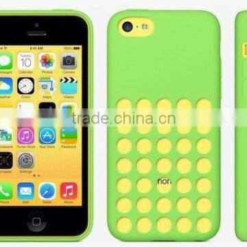 RETRO DOTS HOLE SILICONE MOBILE PHONE CASE FOR IPHONE 5C