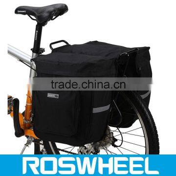 Hot Sale Polyester Durable Rear Bicycle Panniers Pair Promotion Bike Bag 14154-5 leather bicycle bag