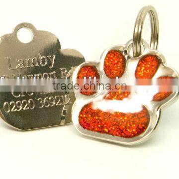 metal zinc alloy silver cutting out dog pendant pet tag