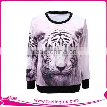 Tiger Printing High Quality Quilted Men's Hoodies Sweatshirts