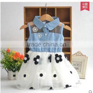 2015 new summer dress Kids Girls Denim Skirt Dress Baby Child princess dress.