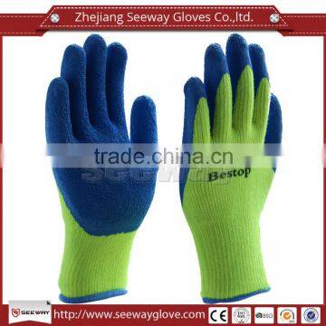 Seeway level 2 cut resistant latex coated working gloves Crinkle Pattern cold resistant keep hands safe