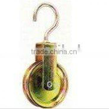 Yellow Galvanized Pulley With Hook