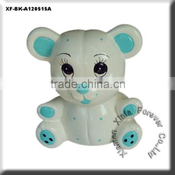 unpainted hobby ceramics bear coin saving bank