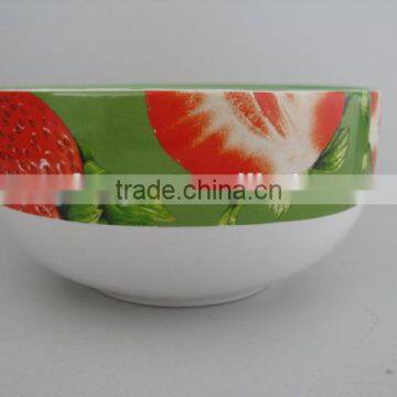 YF15042 white ceramic soup bowl with print