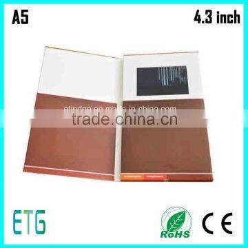 4.3 inch high quality A5 size lcd video brochure