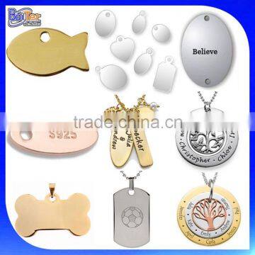 Custom Any Size Stainless Steel Logo Printed Metal Bracelet Tags For Bracelet                        
                                                Quality Choice