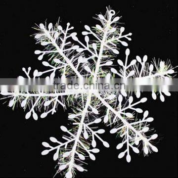 White Plastic Christmas Snowflake Sheet Ornament, Merry Xmas Tree House Decoration With Shining