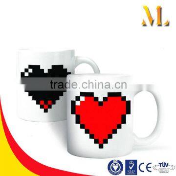 MLB-1603 11oz Heart Color Changing Mug customized magic heat sensitive mug