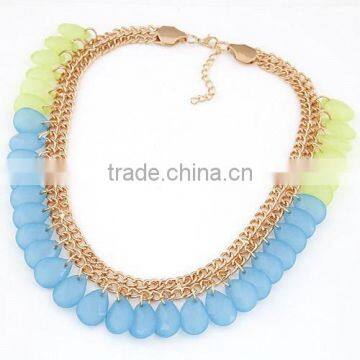 ODM/OEM Jewelry Factory water droplet bead statement necklace, bead necklace designs