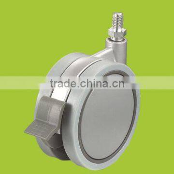 hot sale thread stem zinc alloy 100 mm medical twin wheel caster (FC3711A)