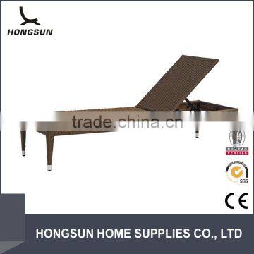 Aluminum frame round wicker rattan chaise lounge chairs