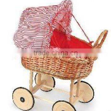 handmade of natural material wicker basket for baby