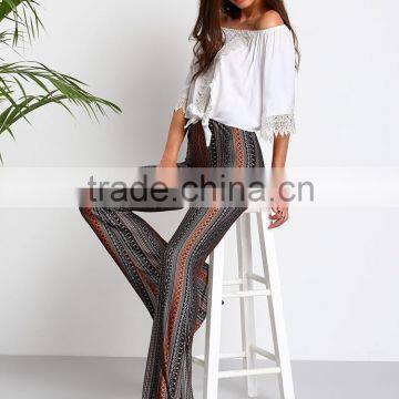 Fancy long lenght High Waist Women Flared Trousers                        
                                                Quality Choice