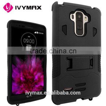 IVYMAX Free Sample Black Hybrid Rugged Shockproof Hard Box Case Cover With Stand For LG G Stylo / LG LS770 / LG G4 Stylus