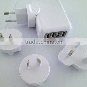 2A 4-Port USB travel charger AC Wall Charger for Apple iPhone 5 5G