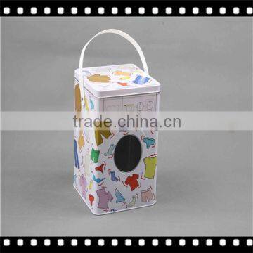 Recyclable feature wholesale tin can metal tin box promotional washing power container