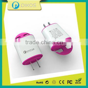 Best Quality Fast Charging Qualcomm 2.0 Dual USB Quick Charge Travel Adapter photo-3