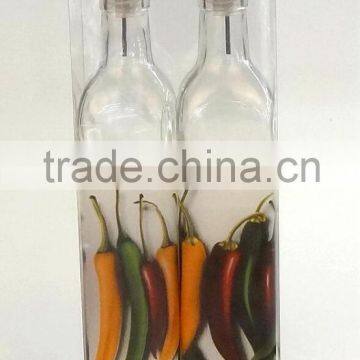 TW66K67 glass oil vinegar bottle with printing