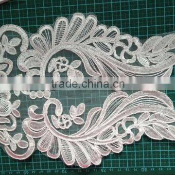 custome-made poly embroidery lace for garment decoration designs