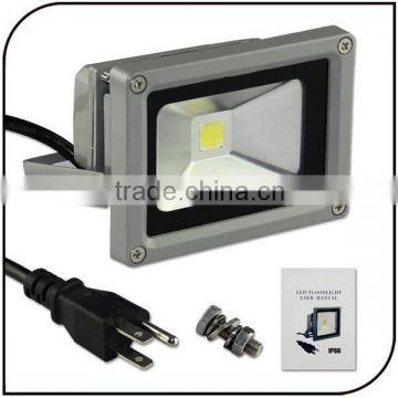 Waterproof IP66 White led floodlight 10w with Ground Plug for Backyard 10W LED Floodlight with Screw kit