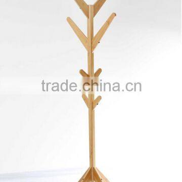 2015 new design bamboo clothes tree,clotes rack ,small furniture with nature bamboo wholesales Bamboo Cloth and hat Hanger Stand