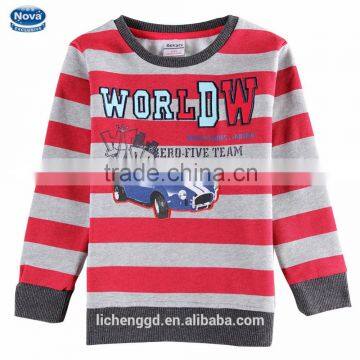 (A6740D)2015 nova new hot sale design autumn thick cotton t shirt pullover hoodie with printed car pattern kids boys clothing