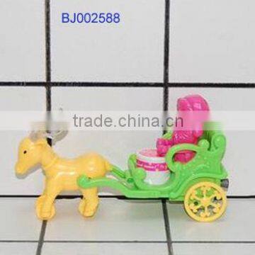 Funny Christmas toys for kids small pull toy milu deer cart with Santa