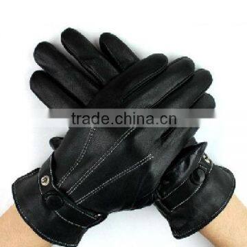 Fashion goat motorcycle leather gloves with belt wholesale gloves