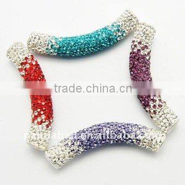 Crystal Beads,Tube, Multicolor, Size: about 9mm wide, 51mm long, hole: 3.2mm(SWAR-H005)