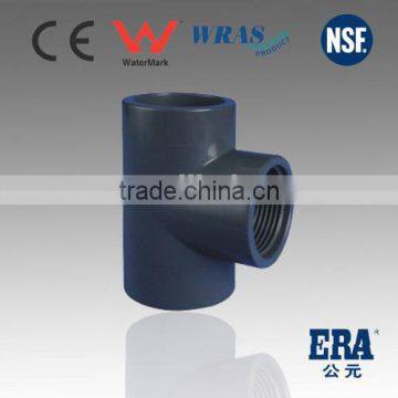 PVC pressure pipe fitting straight tee for drinking water supply DIN8063 PN16