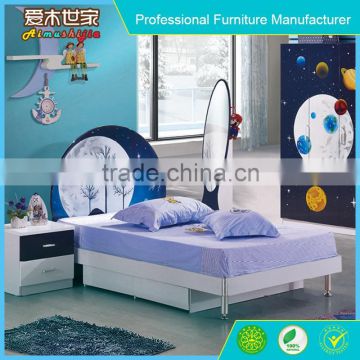 Charming smart kids bedroom furniture blue color boy bedroom set, cream colored bedroom sets